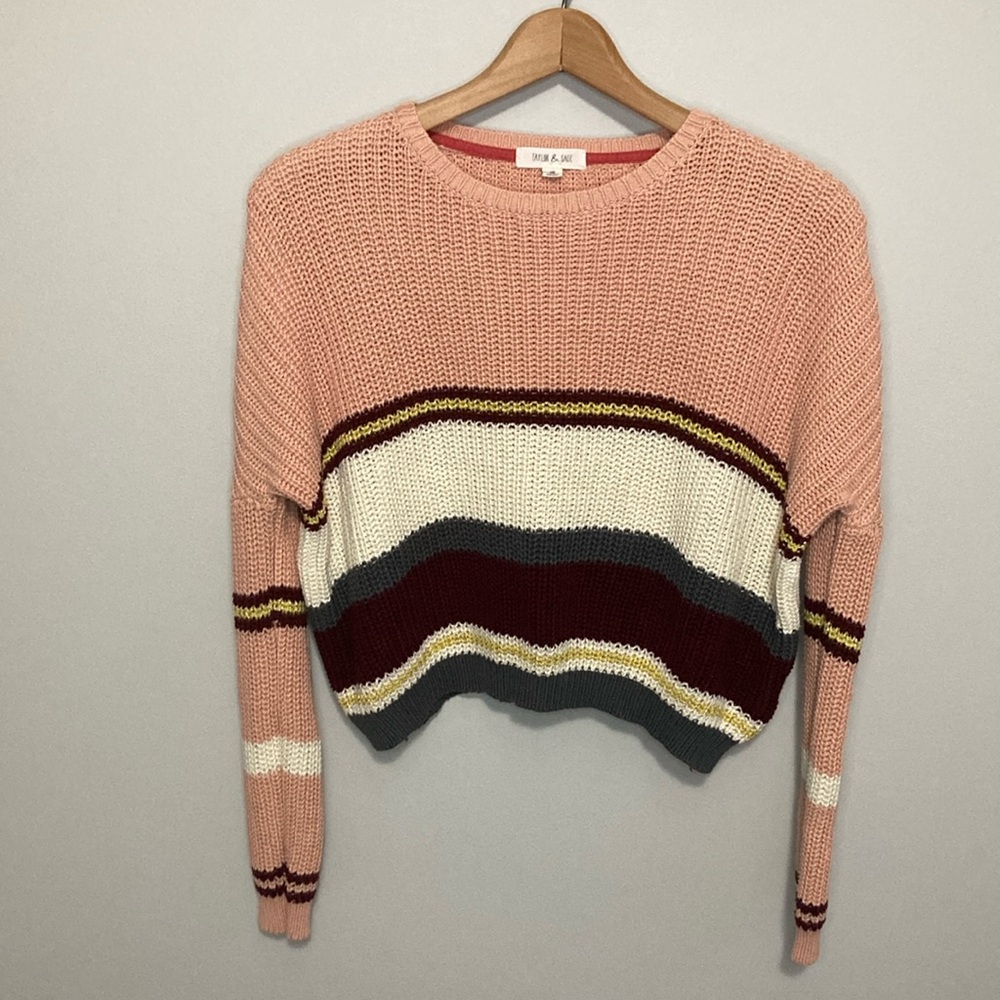 Taylor & Sage Sweater, women’s size XS, peach stripes